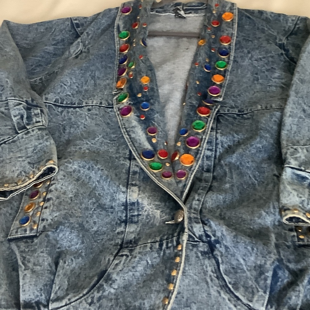 PS Preshrunk Acid Wash Jean Jacket with Multicolor Studs